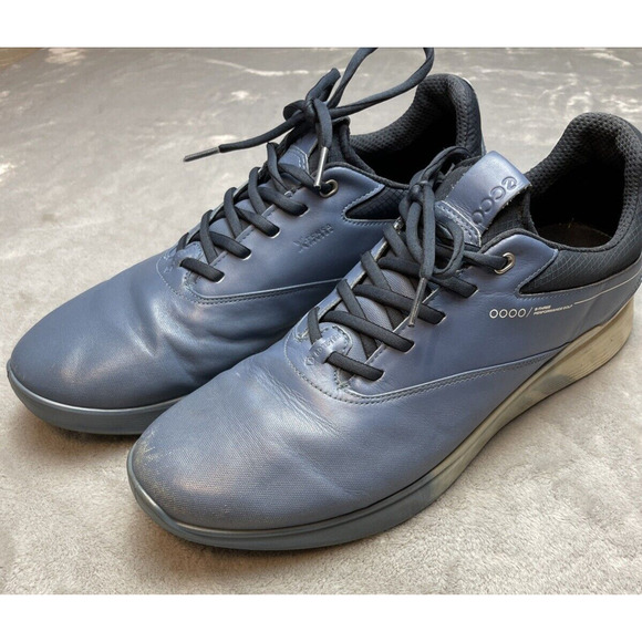 Ecco S-Three Spikeless Golf Shoes Mens 12-12.5/EU 46 Blue Gore-Tex Lace Up - Picture 1 of 14